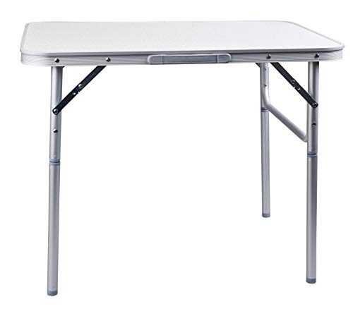 CAMP ACTIVE Tavolo in Alluminio Pieghevole Campeggio Tavolo 75x 55cm Giardino Tavolo Tavolino Pieghevole Tavolo da Picnic in Alluminio Tavolo Pieghevole e Regolabile in Altezza