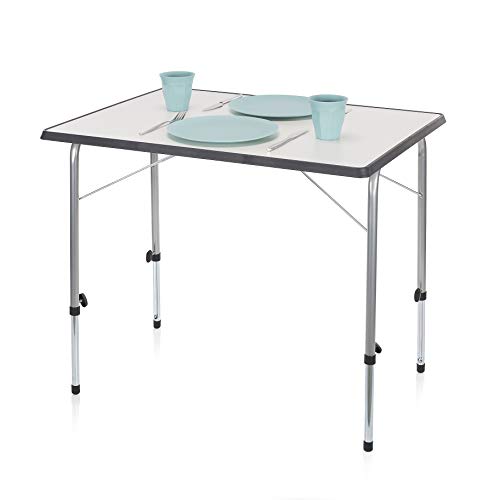 Campart Tavolino da Esterni TA0831 Tavolo Grigio 80 x 60 cm