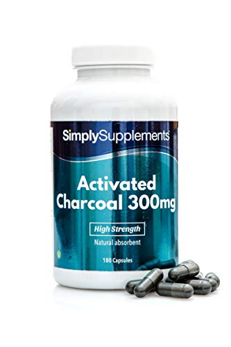 Carbone Attivo 300 mg  180 capsule  Adatto ai vegani  3 mesi di trattamento  SimplySupplements