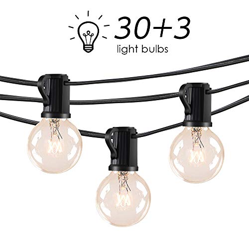 Catena Luminosa Esterno LOFTer Stringa Luci da Giardino con 30 Lampadine Filo Luci Esterno Catena di Luce da 95m Illuminazione Luci Decorative Esterno e Interno per Giardino Matrimonio Gazebo ecc