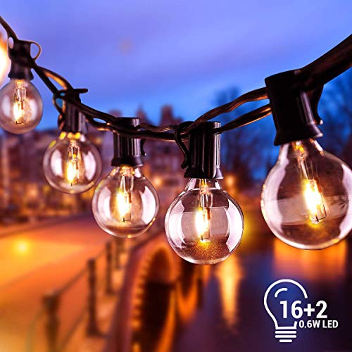 Catena Luminosa Lampadina 68M Stringa di Luci Esterno e Interno con 16 LED Lampadine e 2 Lampadine di Ricambio Impermeabile illuminazione Giardino per Caff Giardino Gazebo Terrazzo
