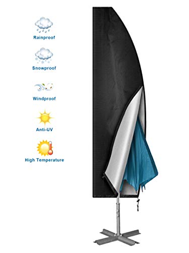 Chenci Coperture per Ombrellone Impermeabile Copri Ombrellone da Giardino Oxford 410D Parasole da GiardinoAntiUV NevePioggiaPolvereSoleAdatto per ombrelloni da 33M44M