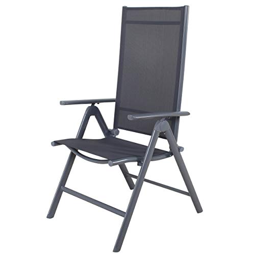 Chicreat Korfu Sedia pieghevole in alluminio colore grigio 67 x 59 x 113 cm