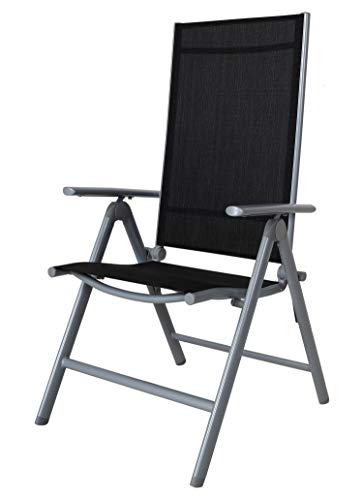 Chicreat sedia da campeggio pieghevole con schienale alto colore argentonero alluminio