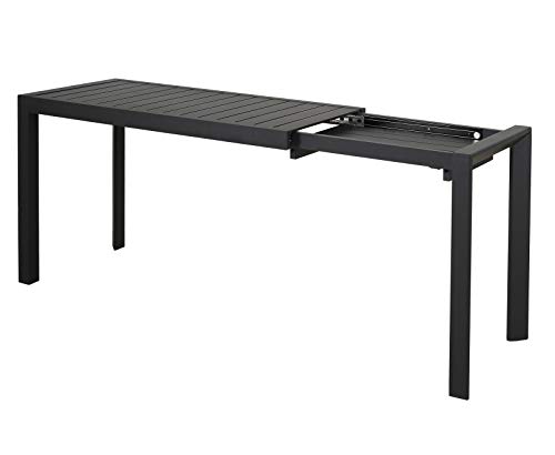 Chicreat tavolo allungabile alluminio colore nero 127165 x 57 x 715 cm