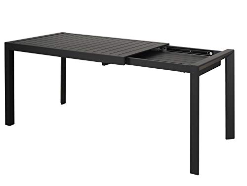Chicreat tavolo da giardino allungabile alluminio colore nero 127180 x 77 x 715 cm