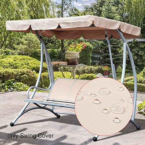 Copertura di ricambio per altalena in tessuto di poliestere impermeabile antiUV antipolvere amaca copertura per altalena per esterni giardino patio 3 posti