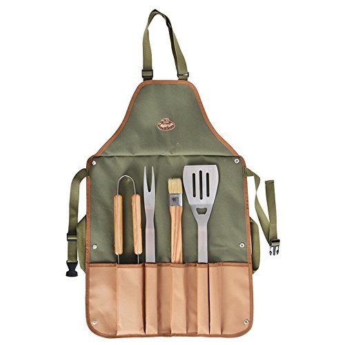 Country Style Grillschrze mit Grillbesteck Grembiule con Attrezzi Accessori per Barbecue Unica