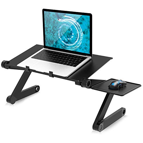 Cozime Supporto PC Portatile Pieghevole con Staffa del Mouse per da NotebookiPadMacBook AirMacBook Pro 11 Pollici 17 Pollici Nero Alluminio