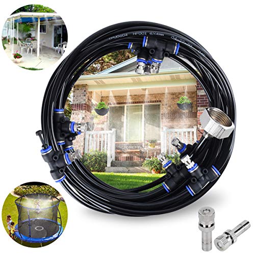 CT Kit di Nebulizzatore da Giardino Esterno Terrazzo Sistema Irrigazione Giardinodi Raffreddamento ad Acqua Regolabile per Ombrellone Gazebo Refrigerio Serra Piscinaecc 8M