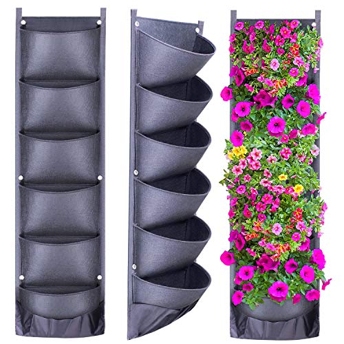 Danolt Fioriera Verticale da Appendere con 6 Tasche Impermeabile da Appendere alla Parete la Soluzione Perfetta per Decorare Il Giardino e la casa 2020