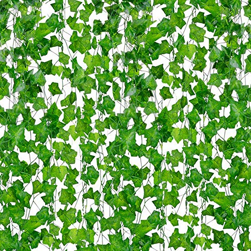 DazSpirit Foglia di edera Artificiale 84 Ft12 Pack Piante di Ghirlanda di edera Artificiale Piante rampicanti Fogliame Verde Foglie di Fiori per la casa Giardino Ufficio Matrimonio Decorazioni