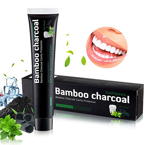 Dentifricio Carbone Attivo Sbiancante Sbiancante per Denti Carbone Attivo Denti Sbiancante per Eliminare Alito Cattivo e Macchie di Denti Professionale Dentifricio Sbiancante al Gusto di Menta