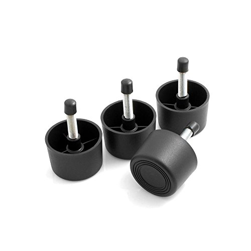 Design61 Set di 4 sottopiedi per divano o poltrona in plastica nera da avvitare