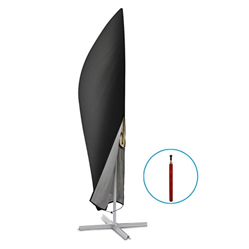 Deyard Parasol Cover Banana Cantilever Hanging Extra Large Ombrello Cover con Zip Impermeabile Tessuto Traspirante Oxford 265 x 4070  50 cm  Nero