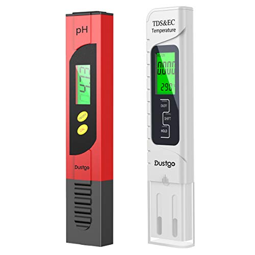 Dustgo Tester PHTDSEC 4 in 1 Set Misuratore Digitale della qualit dellAcqua MultiFunzione Compensazione Automatica della Temperatura AutoCalibrazione Retroilluminato Misuratore PH Acqua