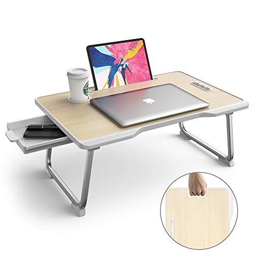 Elekin Tavolino per Laptop Tavolino Pieghevole per Laptop Scrivania Portatile Tavolino per Colazione con Gambe Pieghevoli Tavoletta con Portabicchieri per LlettoDivanoPavimento 236 x 157in