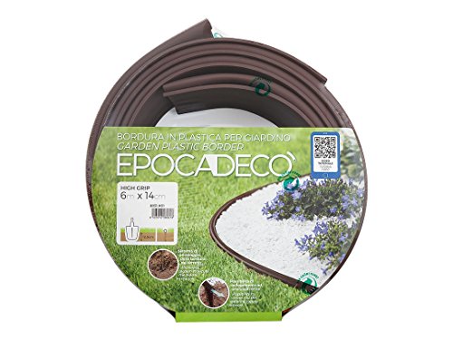 Epocadeco 8831X06  Bordura in plastica per il giardino 38 x 38 x 14 cm colore Marrone