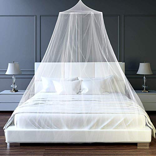 esafio Zanzariera universale a cupola  Rete per zanzariere Super Large  Installazione rapida facile  Rete per tetto a baldacchino  Zanzariera a cupola bianca universale per tutti i tipi di letto