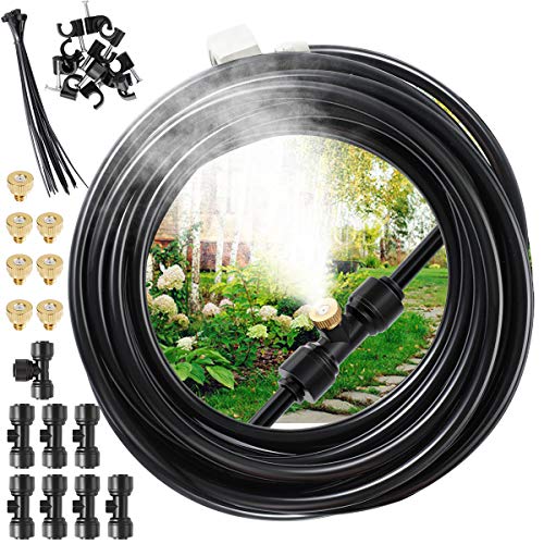 EXTSUD Nebulizzazione per Esterni Tubo Nebulizzatore Giardino Sistema Irrigazione a Goccia Vaporizzatore Giardino per Rinfrescarsi Raffreddamento Nebulizzazione per Ombrellone Gazebo Refrigerio Serra