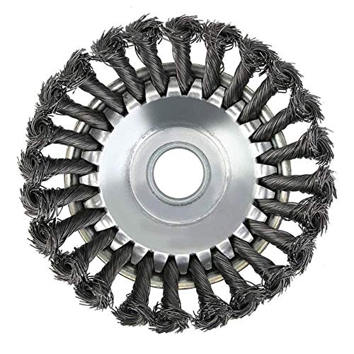 Filo di Acciaio Testa rifilatore per Esterno Circolare Filo di Spazzola per Erba Giardino Tosaerba Testa per utensile per Curare da Giardino Decespugliatore Trimmer Professionale 6 pollici