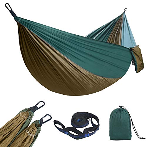flintronic Amaca da Giardino Amaca da Esterno per Giardino Massima capacit di Carico 300KG Amache di Cotone per Esterno Campeggio Viaggio 2xMoschettoni Premium 1xCinghia in Nylon Inclusi Verde