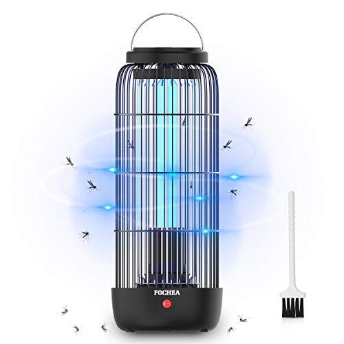 FOCHEA Zanzariera Elettrica 12W 60m UV Lampada Antizanzare Elettrico con Luce UV e Cassetto Raccogli Lampada Zanzare da Esterno e Interno Silenziosa per Casa Giardino Nero