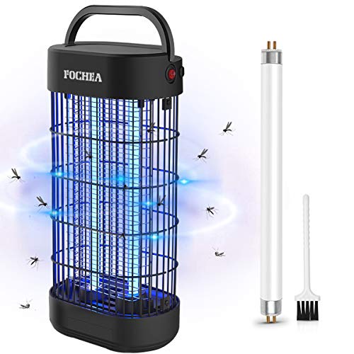 FOCHEA Zanzariera Elettrica 22W Lampada Antizanzare con Luce UV e Vassoio di Raccolta Ammazza Zanzare per Casa Giardino Interno Esterno 1 Tubo di Ricambio Gratuito L