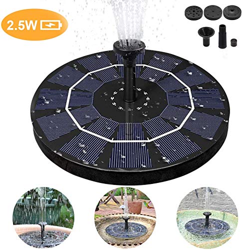 Fontana SolarePompa Solare per Fontana da 25 W con Batteria di BackupFontane solari galleggianti per stagniper Bagno per UccelliAcquarioStagno o Decorazione del Giardino