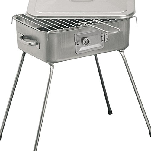 Forno Rettangolare Pic Nic A Carbonella In Lamiera Stampata Griglia In Filo Di Acciaio Cromato