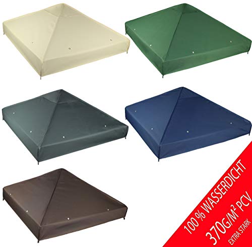 Freartende Tetto di Ricambio per Gazebo 3 x 3 m Impermeabile Materiale Panama PCV Soft 370 GM2 Modello 2