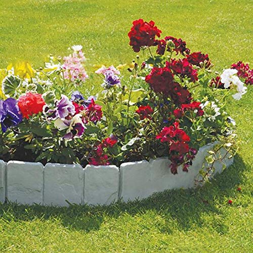 Futaikang Bordo in Plastica Flessibile per Giardino 10 Pezzi Grigio 2x250x23 cm5 Metri Decorazione da GiardinoBordi Aiuole PlasticaFai da Te