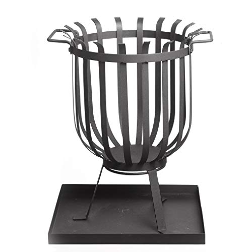 Gartenfreude Home Braciere da Giardino con Gancio e sottovaso 36 x 36 x 46 cm Colore Nero