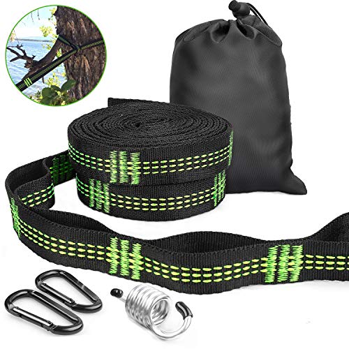 Gifort Cinghie per Amaca Allaperto Cinghie Sospese per Altalena Albero di Corda da Amache 300cm 2Pack con 2 Moschettoni per Serratura Resistente e Borsa per Il Trasporto Carico Massimo 700 Libbre