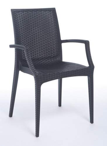 GRAND SOLEIL Grandsoleil Boheme GreenpolPoltrona impilabile Rattan Anthracite 535 x 57 x 89 cm