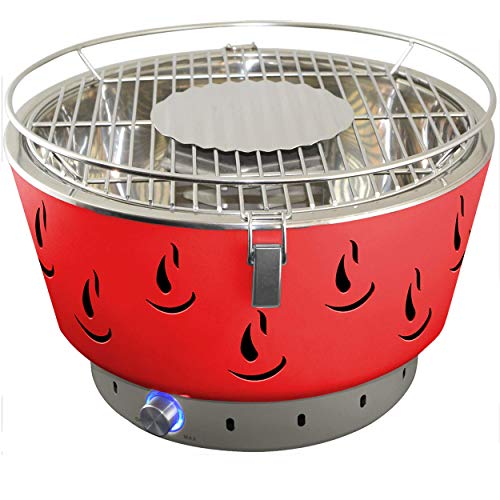 GRIGLIA BARBECUE A CARBONE aria calda senza fumo con ATTIVA ventilazione Activa airbroil Rosso