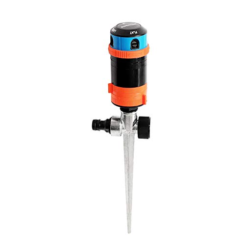GRNTEK Irrigatore Giardino Rotante su picchetto Irrigatore a settori 30360 per Prato Giardino e superfici di Grandi Dimensioni
