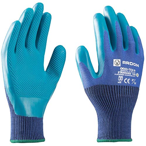 Guanti da lavoro  ecologici sicuri per le mani antiscivolo bio guanti da giardino ideali per riparazioni officina casa confortevole certificato OekoTEX Standard 100 1 Paio 11XXL