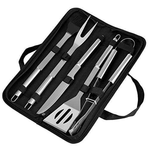 GWHOLE Kit di Accessori per Barbecue Set Utensili per Grill in Acciaio Inox Accessori per Utensili da Barbecue con Custodia