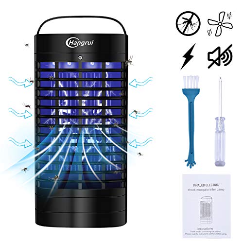 Hangrui Zanzariera Elettrica Silenziosa Lampada Antizanzare Ammazza Zanzare con Luce UV e Ventola di aspirazioneIdeale per Casa Giardino Interno Esterno EU Plug