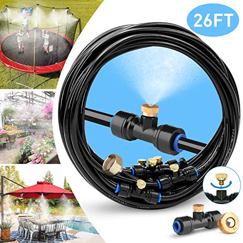 havit Nebulizzatore Giardino 8M Tubo Irrigazione con 9X Irrigatore Giardino in Ottone 1x Adattatore in Ottone 34 Irrigazione a Goccia Nebulizzatore Serra in Giardino Patio per Parco Acquatico