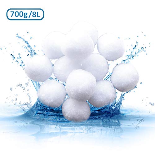 Hbitsae 700g Filtro BallsSfere per Filtrazione a Sabbia per PiscineFiltro 8L Media per Piscina Filtri per Acquario Alternativa alla Sabbia 15 Lbs Filter Ball equivalente a 50 Lbs Filter Sand
