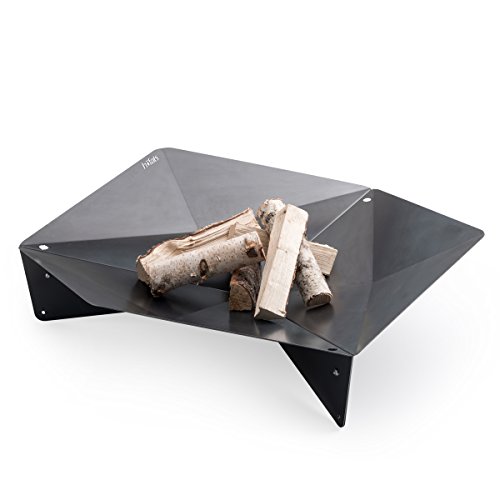 hfats Triple 65 Firebowl Caminetto e griglia di Design per terrazza e Giardino Acciaio corten con Effetto ruggine