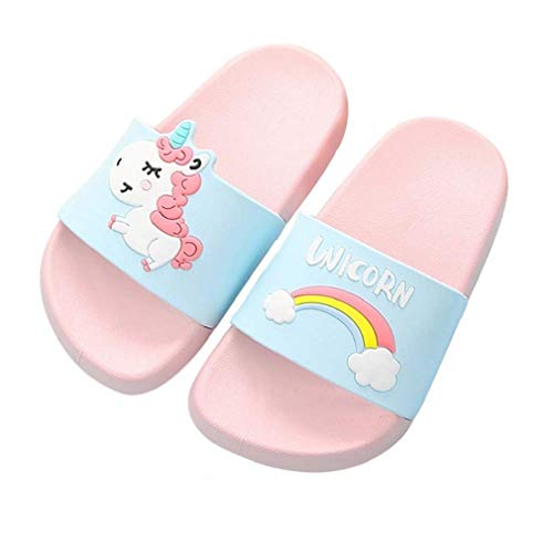 HommyFine Ciabatte da Doccia Scarpe da Spiaggia e Piscina Unicorno Bambini Pantofole da Bagno Ragazzi e Ragazze Pantofole da Interno E da Esterno Sandali Unicorno Rosa Numeric30