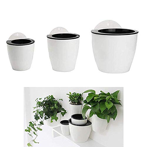 HPiano Vasi da Fiori appesi in plastica Set da 3 appesi Assorbimento Automatico dellAcqua Secchio di Fiori Balcone Recinzione Ornamenti da Giardino di casa Fioriere da Appendere a Parete