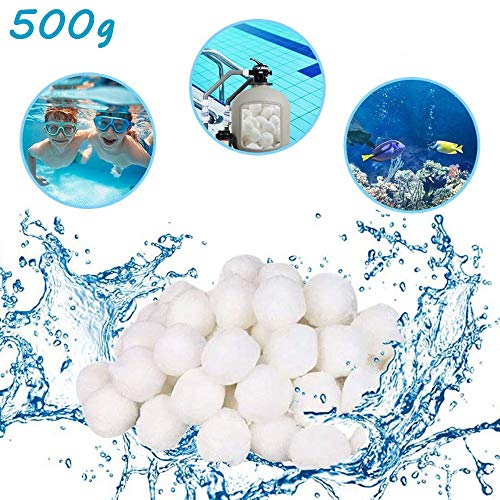 Huohuohuo sfere filtranti per piscina 500 g per sistemi di filtraggio a sabbia filtro a cartuccia alta permeabilit allacqua leggera efficiente filtraggio