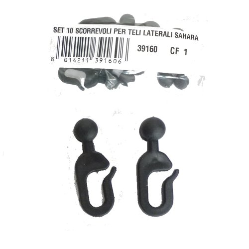 I GIARDINI 39160 Scorrevoli in plastica per Gazebo Sahara Nero