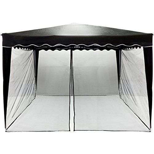 INSTENT Zanzariera per Gazebo 3x3 12 m Colori Disponibili Bianco o Nero 2X Cerniera con Cinturini in Velcro per Fissaggio zanzariera zanzariera Gazebo per zanzariera