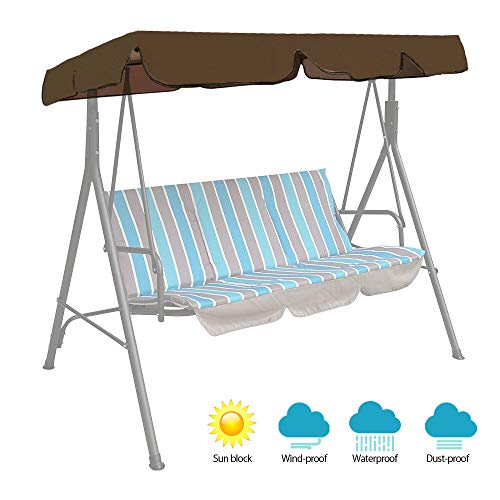 Iraza  Dondolo di ricambio per poltrona a dondolo da giardino con rivestimento universale per dondolo Hollywood 3 posti con rivestimento di ricambio UV colore sabbia