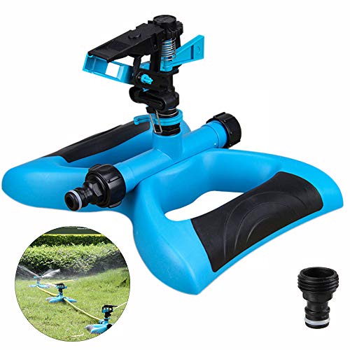 Irrigatore Giardino Irrigatore Premium per Irrigazione di Grandi Aree Fino a 360 Gradi Irrigatore ad Acqua Rotante Automatico per Prato Cortile Giardino Blu